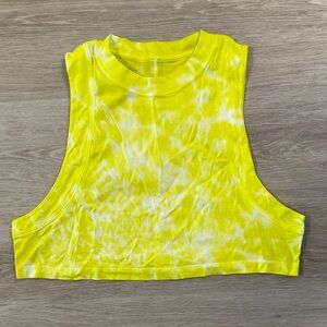 Lululemon Athletica Yellow Tie-Dye Crop Top - size 8